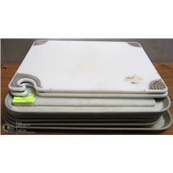 6 CUTTING BOARDS ON TRAYS