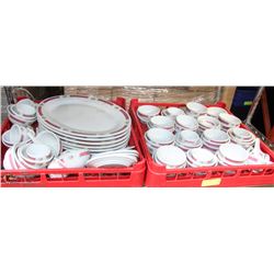2 TRAYS OF ORIENTAL STYLE BOWLS AND PLATTERS