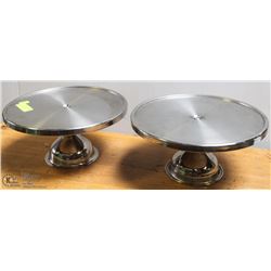 2 STAINLESS STEEL CAKE/PIE STANDS
