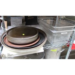 13 ASSORTED SERVING TRAYS