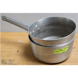 LOT OF 2 ASSORTED STAINLESS STEEL POTS