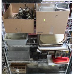 4 SHELVES OF ASSORTED KITCHENWARES
