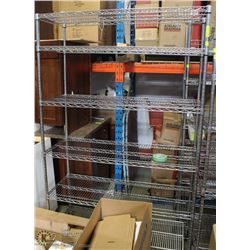6 TIER METAL RACK ON WHEELS 48" X 77"