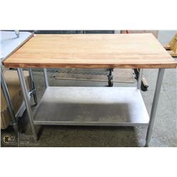 30"X48" BUTCHER BLOCK PREP TABLE METAL STAND 34"H