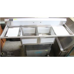 NEW 2 COMPARTMENT PREP SINK WITH TWO