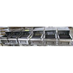 LOT OF 6 STAINLESS STEEL TISSUE DISPENSERS.