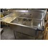 Image 3 : NEW ICB 2 BAY STAINLESS STEEL SINK 57" X 24" X 45"