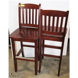 TALL SOLID WOOD BAR STOOL