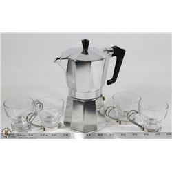 VINTAGE ITALIAN VITROSAX ESPRESSO CUP SET AND NEW