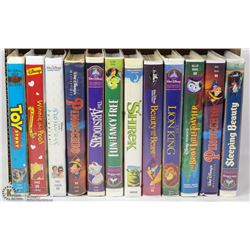 MOSTLY DISNEY VHS MOVIE FLAT OF 12