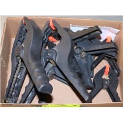 FLAT OF 8 ASSORTED BLACK PLASTIC UTILITY CLAMPS
