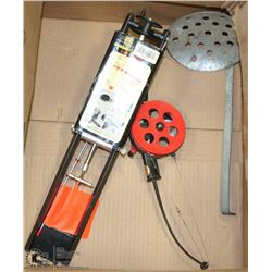 BOX W/ ICE FISHING SUPPLIES - RAPALA ROD, TIP UP