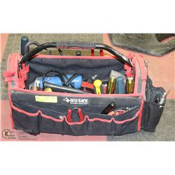 RED /BLACK HUSKY TOOL BAG WITH TOOLS