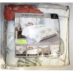 NEWPORT 7PC QUEEN BEDDING SET,MULTI-COLOUR