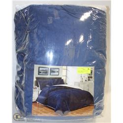 PORTS HOME 3PC BLUE QUEEN COMFORTER SET