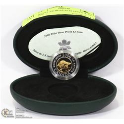 2000 POLAR BEAR RCM PROOF $2.00 COIN