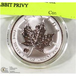 1999 CANADA .999 FINE SILVER RABBIT PRIVY