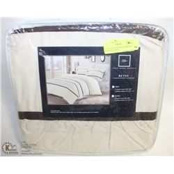 CHIC HOME 3PC DUVET COVER SET ,KING SIZE ,BEIGE