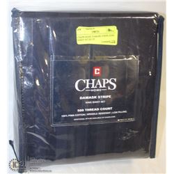 CHAPS HOME DAMASK STRIPE KING SHEET SET,BLUE
