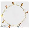 Image 1 : 1) 10KT YELLOW GOLD MULTI-SAPPHIRE 7" BRACELET