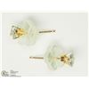 Image 2 : 2) 14KT Y.GOLD DIAMOND W/MOTHER OF PEARL EARRINGS