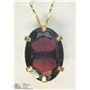 Image 1 : 6) 14KT YELLOW GOLD GARNET PENDANT