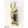 Image 3 : 6) 14KT YELLOW GOLD GARNET PENDANT