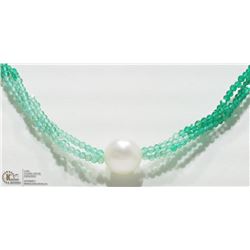 7) ST. SILVER AGATE FRESHWATER PEARL NECKLACE