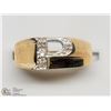 Image 1 : 8) 10KT YELLOW & WHITE GOLD INITIAL DIAMOND RING