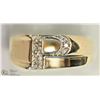 Image 3 : 8) 10KT YELLOW & WHITE GOLD INITIAL DIAMOND RING