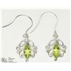 Image 2 : 9) 14KT WHITE GOLD NATURAL PERIDOT EARRINGS