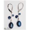 Image 1 : 10) 14KT YELLOW GOLD SAPPHIRE & FW PEARL EARRINGS