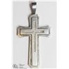 Image 1 : 12) STAINLESS STEEL DIAMOND CROSS PENDANT