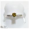 Image 1 : 13) 10KT WHITE GOLD YELLOW DIAMOND SOLITARE RING