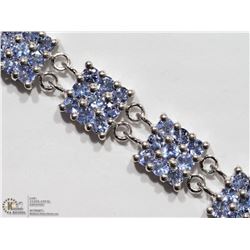 19) STERLING SILVER TANZANITE BRACELET