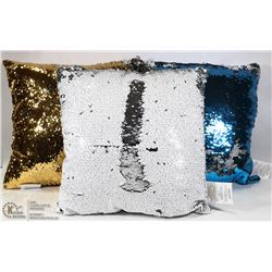 FLAT OF 3 SEQUENCE SHIMMER DECORATIVE PILLOWS