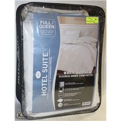 HOTEL SUITE WHITE GOOSE FEATHER COMFORTER,QUEEN