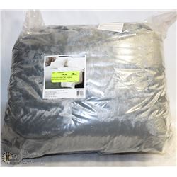 FLEECE BLANKET W/ SHERPA BACKING,KING,GREY