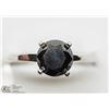Image 1 : 26) 14KT WHITE GOLD BLACK DIAMOND SOLITAIRE RING