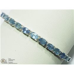 27) STERLING SILVER SAPPHIRE TENNIS BRACELET