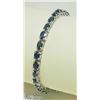 Image 3 : 27) STERLING SILVER SAPPHIRE TENNIS BRACELET
