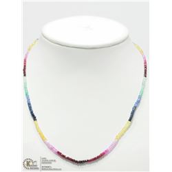 31) 14KT YELLOW GOLD GEMSTONE BEAD NECKLACE