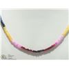 Image 2 : 31) 14KT YELLOW GOLD GEMSTONE BEAD NECKLACE
