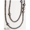 Image 1 : 34) 58" DARK GREEN-GRAY-BLUE PEARL NECKLACE