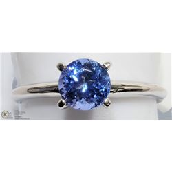 35) 14KT WHITE GOLD TANZANITE SOLITAIRE RING