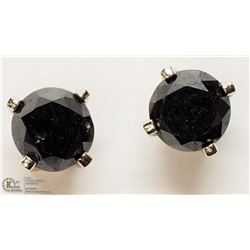 36) 14KT WHITE GOLD BLACK DIAMOND STUD EARRINGS