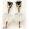 Image 2 : 36) 14KT WHITE GOLD BLACK DIAMOND STUD EARRINGS