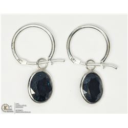 40) 14KT WHITE GOLD ENHANCED SAPPHIRE EARRINGS