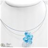 Image 2 : 47) 14KT WHITE GOLD BLUE TOPAZ PENDANT NECKLACE