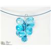 Image 3 : 47) 14KT WHITE GOLD BLUE TOPAZ PENDANT NECKLACE